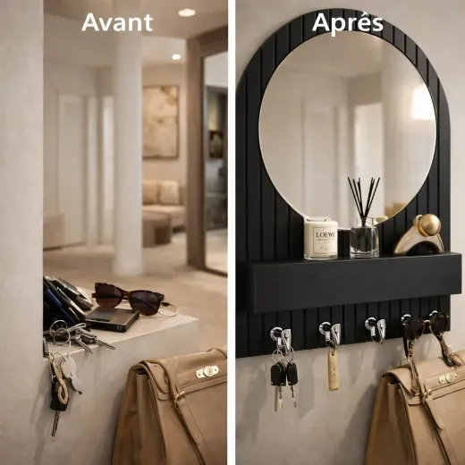 Organiseur de clés avec miroir élégant ✨